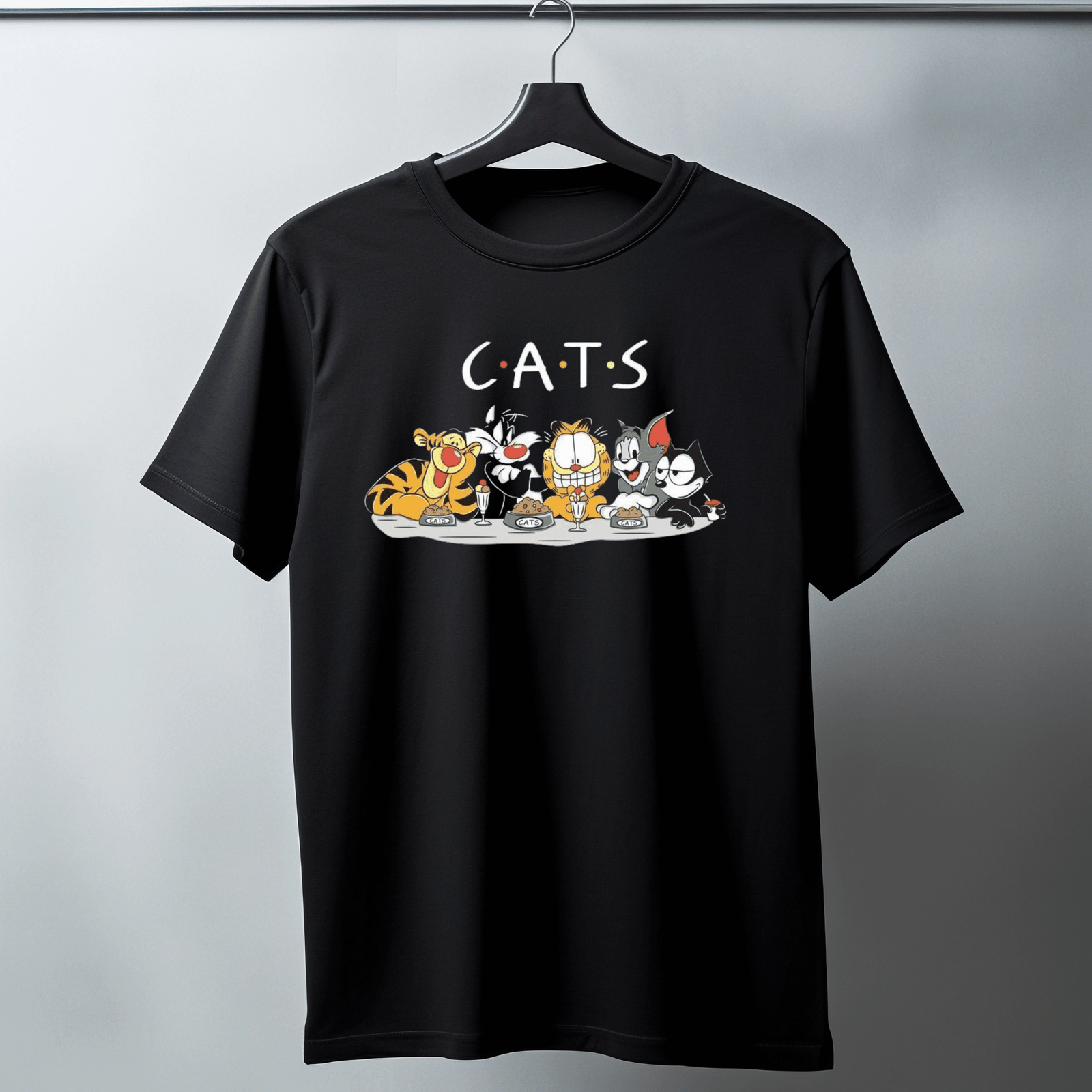 C.A.T.S Cartoon Meow Squad Tee – Classic Feline Parody