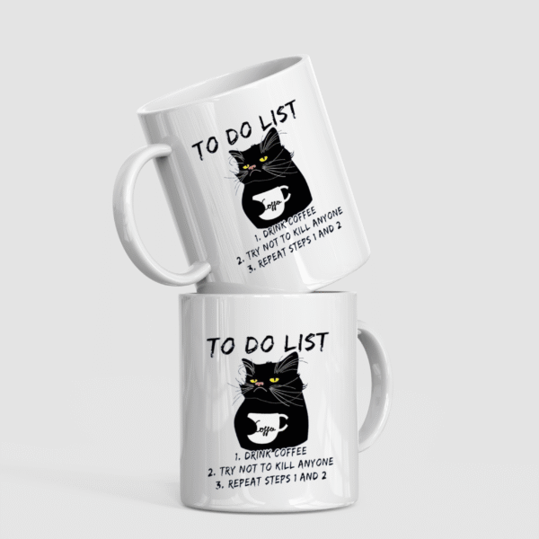 😾 “To-Do List” Black Cat Coffee Mug